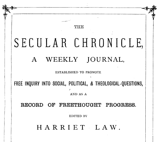 ‘A Few Words to Freethinkers’ by Harriet Law (1876)
